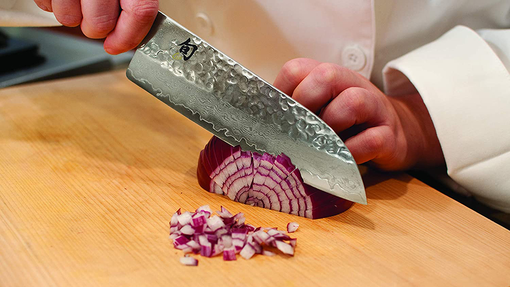 Santoku knife for mincing