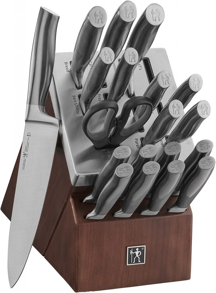 HENCKELS 20-Piece Graphite Knife Set with Built-in Sharpener