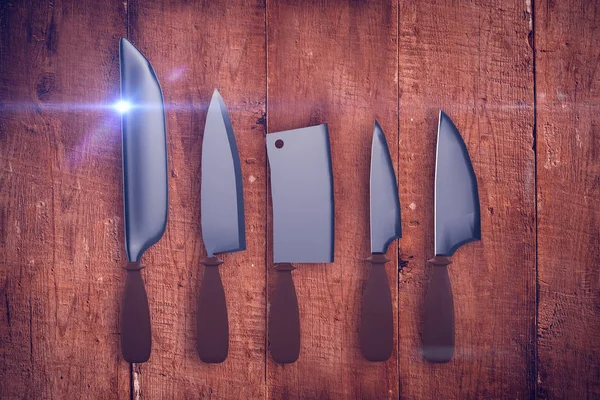 a knife set with one shining