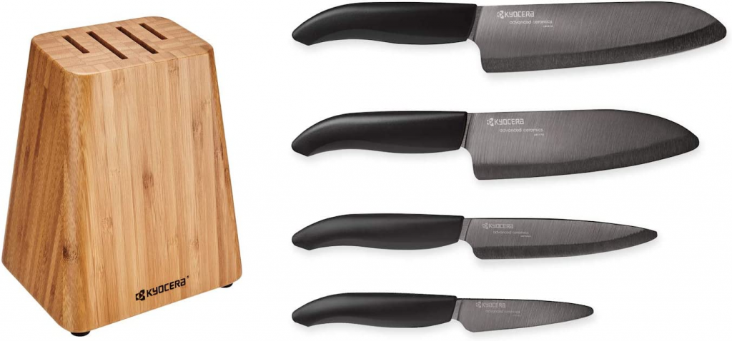 Kyocera Bamboo Knife 5-Piece Set with Block